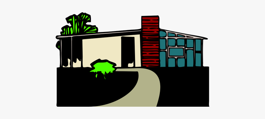 Colored Vector Drawing Of A House - Clip Art, HD Png Download