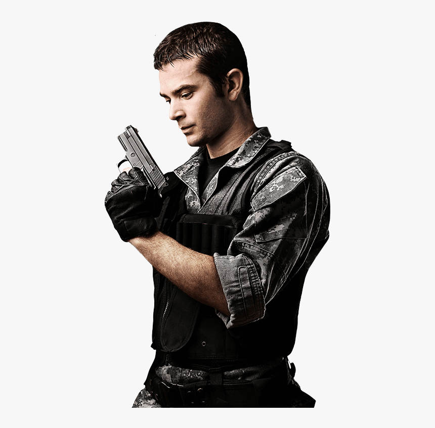 Action Schütze Mit Co2 Pistole - Guy With Gun Png, Transparent Png