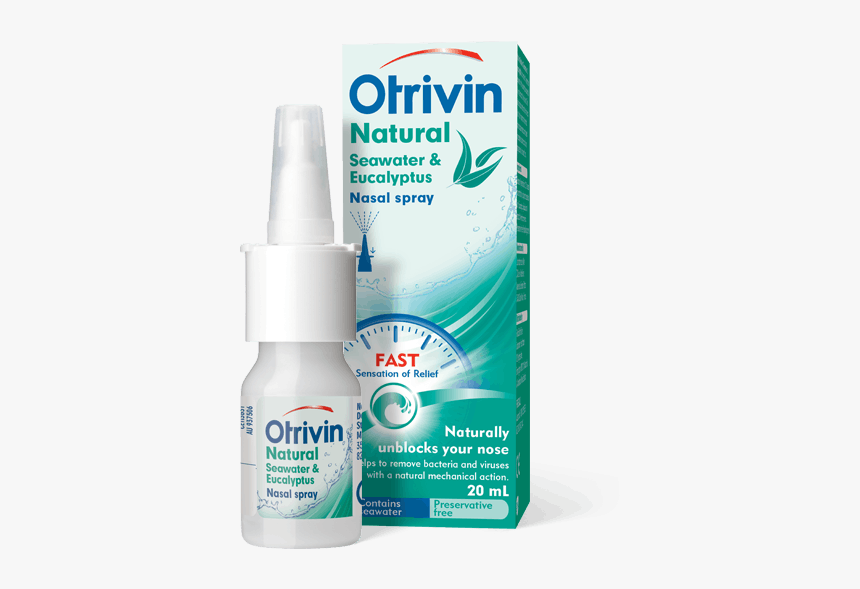 A Bottle Of Otrivin Clear With Seawater And Eucalyptus - Otrivin Sea Water Nasal Spray, HD Png Download