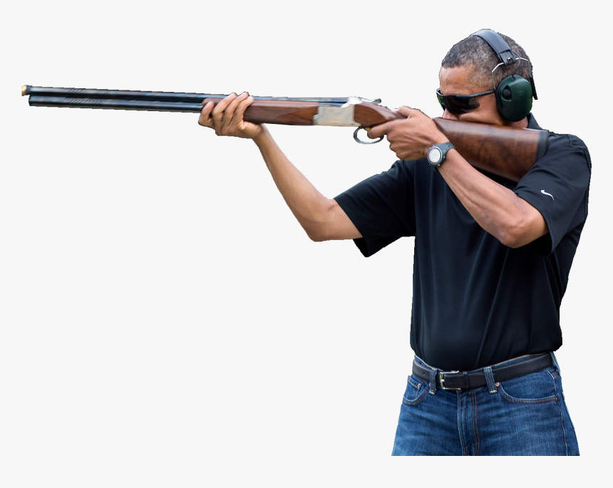 Obama Using A Gun, HD Png Download