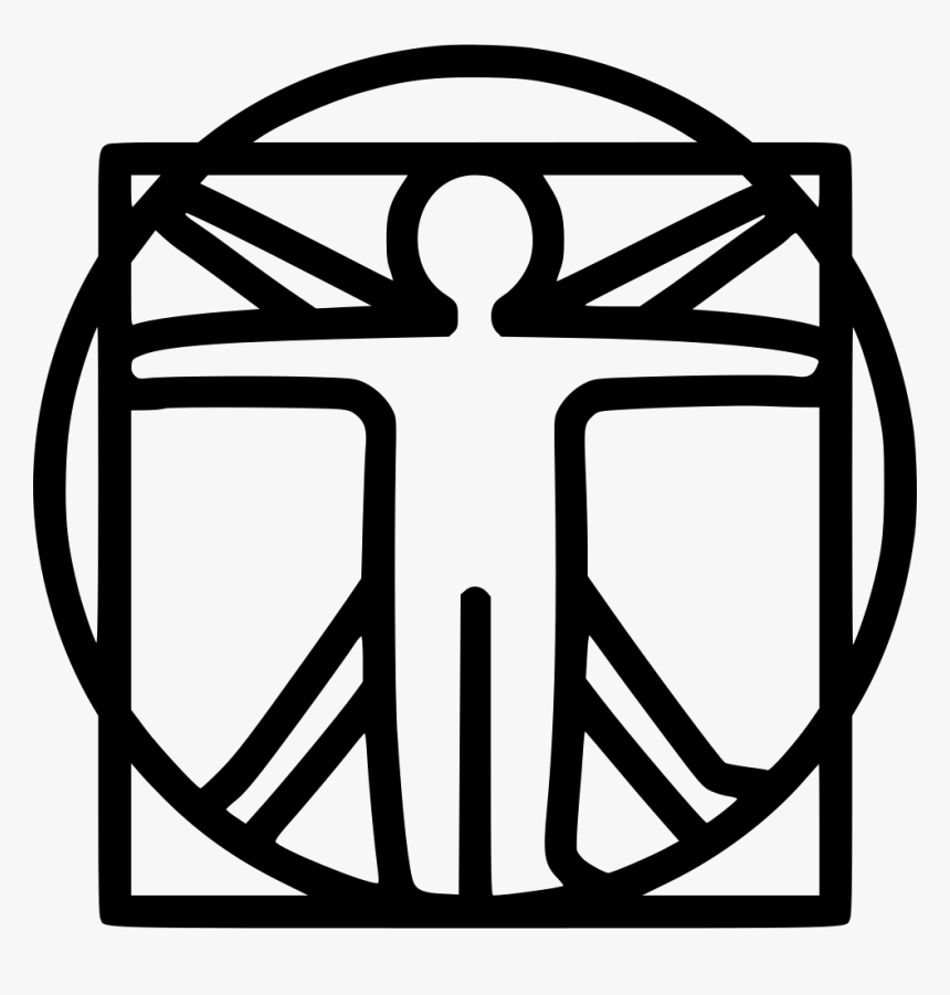 Davinci Vinchi Vitruvian Man Human Antropo - Da Vinci Man Icon, HD Png Download