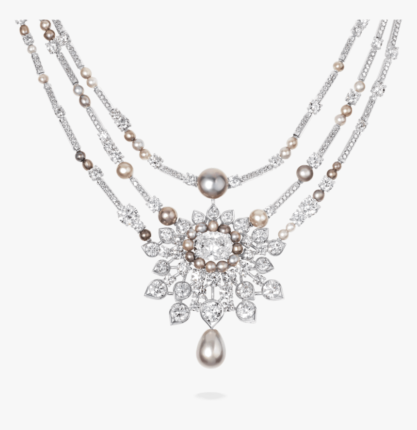 10 06 394r Diam Pearl Necklace Crop - Diamond Necklace Model Png, Transparent Png