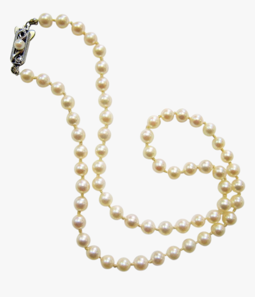 Mikimoto Saltwater Akoya Pearl Necklace With Sterling - Mikimoto, HD Png Download