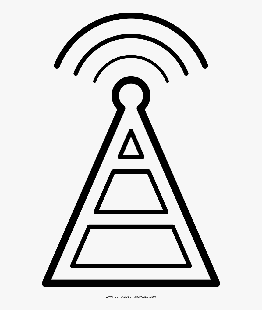 Radio Tower Coloring Page , Png Download - Line Art, Transparent Png