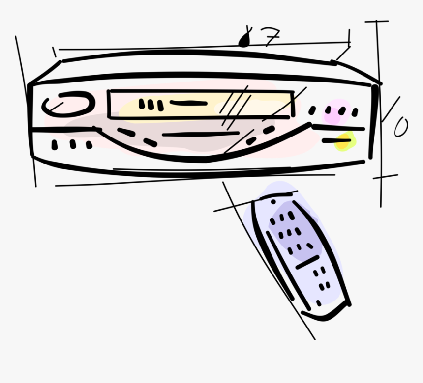 Vector Illustration Of Video Cassette Recorder Vcr, HD Png Download