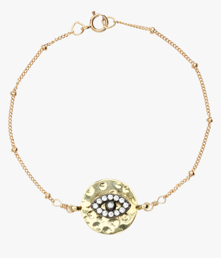 Gunmetal Cz Evil Eye Ball Chain Bracelet - Woman Lv Gold Bracelet, HD Png Download