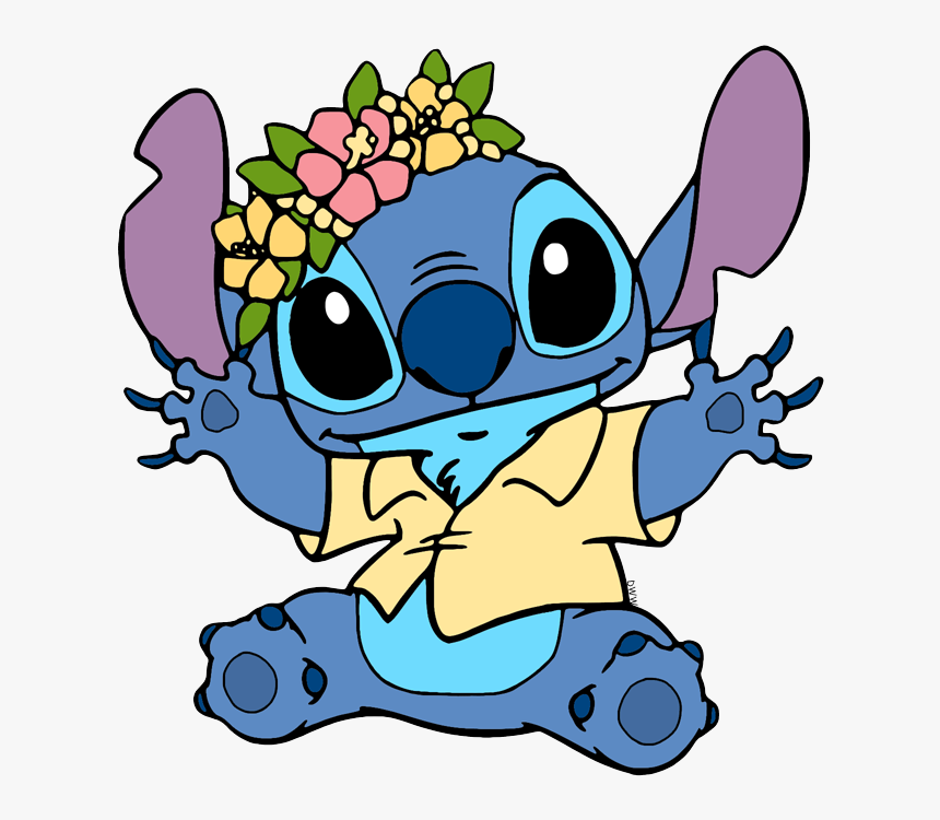 Stitch With Flower Crown, HD Png Download