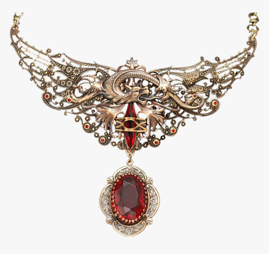 Ruby Red Dragon Necklace, HD Png Download