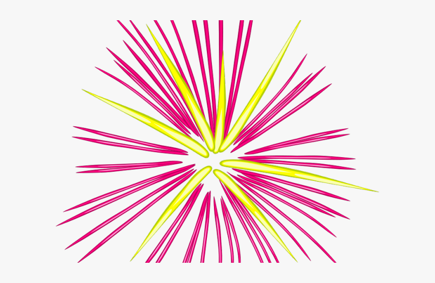 Gold Clipart Firework - Pink And Yellow Fireworks, HD Png Download