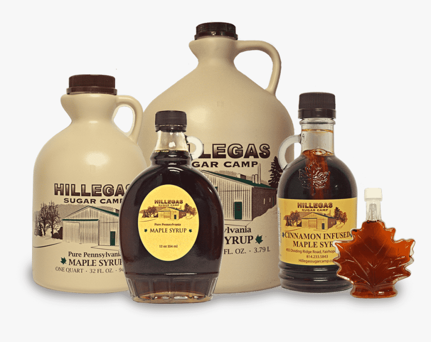 Hillegas Sugar Camp Pure Maple Syrup - Glass Bottle, HD Png Download