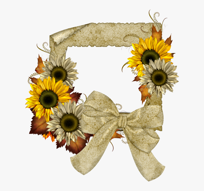 Clipart Banner Sunflower - Transparent Sunflower Frame Png, Png Download