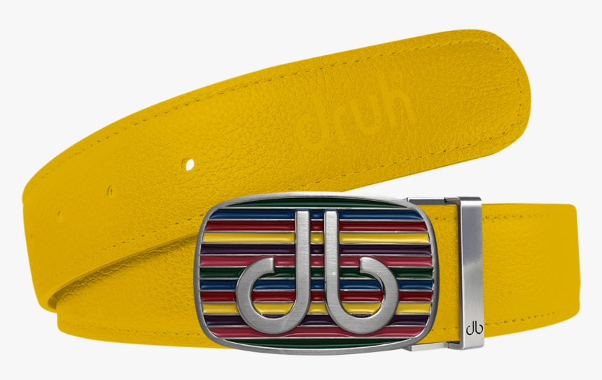 Druh Yellow Full Grain Texture Leather Belt With Db - Belt, HD Png Download