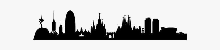 Barcelona Skyline Silhouette Drawing - Barcelona Skyline Vector Free, HD Png Download