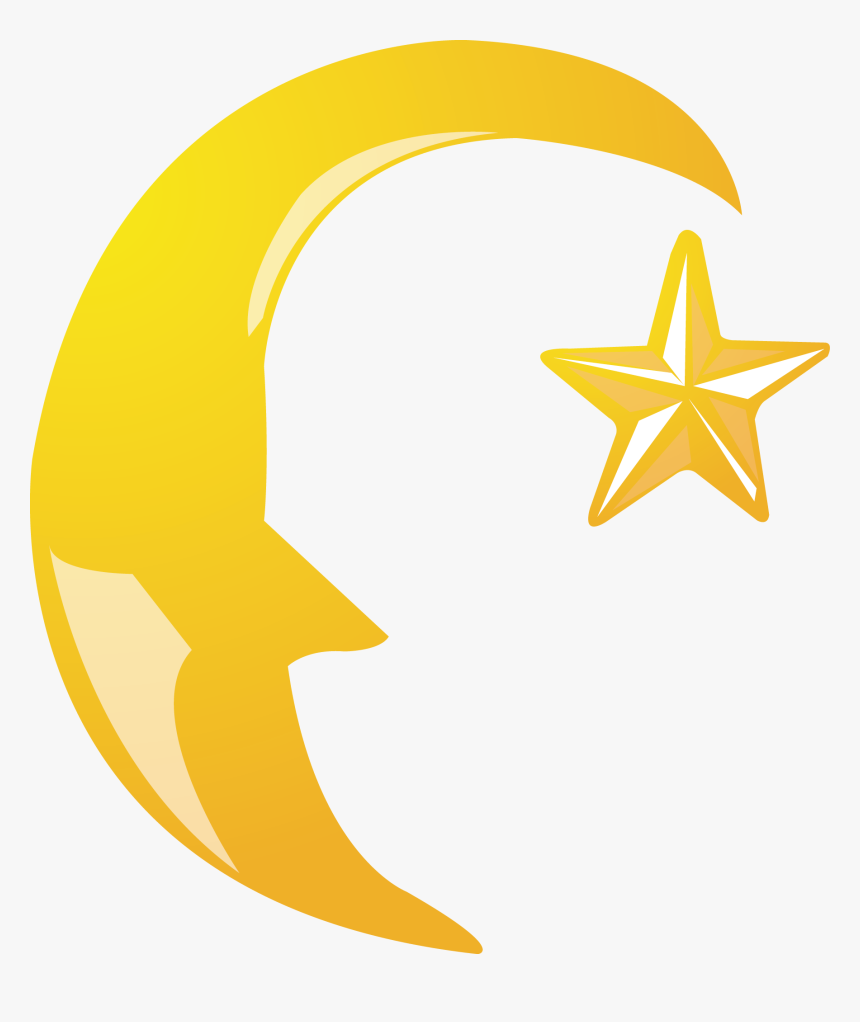 Moon And Stars Png Download - 卡通 月亮, Transparent Png
