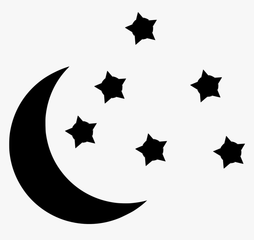 Stars And Moon Svg - Luna Y Estrellas Dibujo, HD Png Download