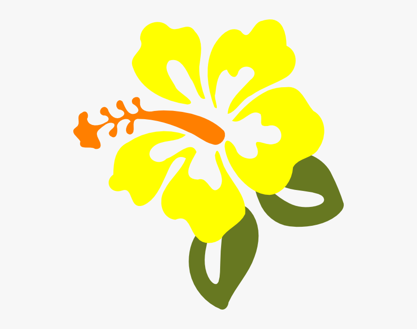 Yellow Hibiscus Clip Art At Vector Clip Art - Yellow Hibiscus Clip Art, HD Png Download