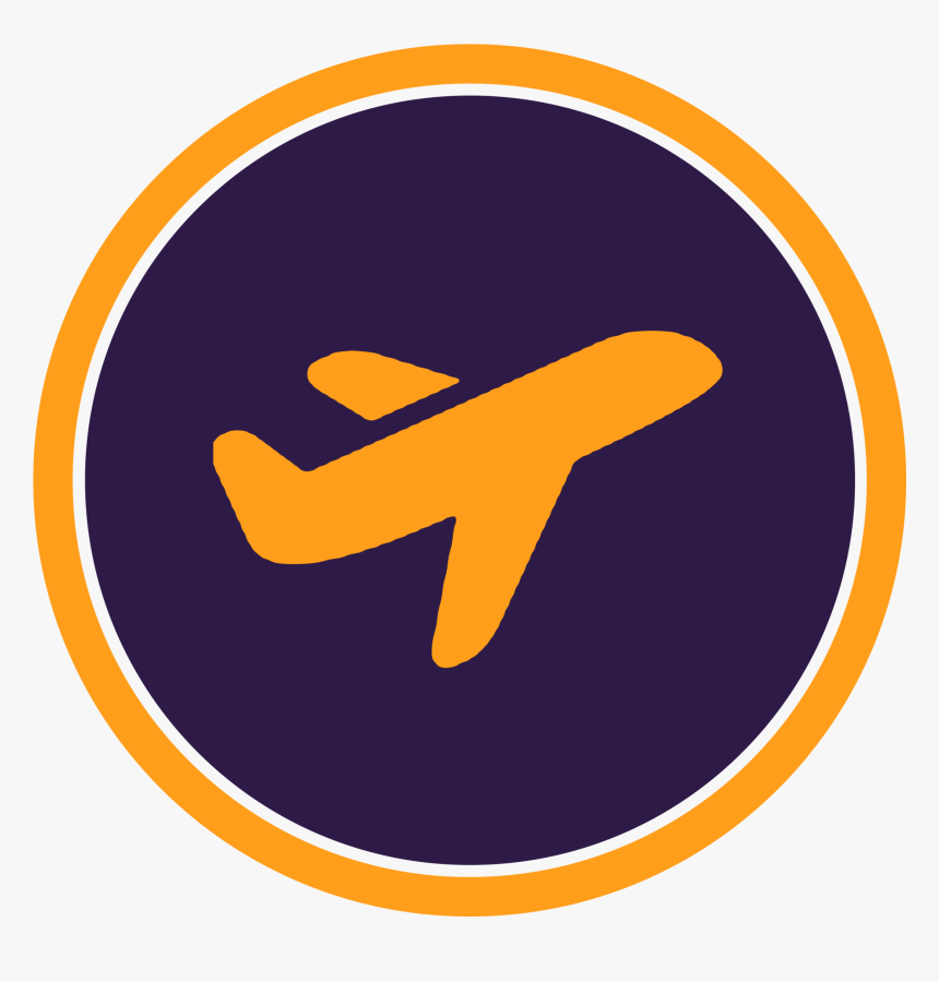 Plane Icon In Circle, HD Png Download