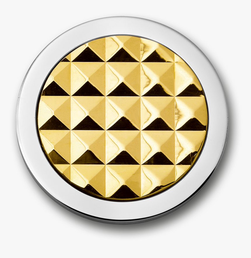 Stainless Steel Disc With 925 Silver Gold Plated Stud - Mi Moneda, HD Png Download
