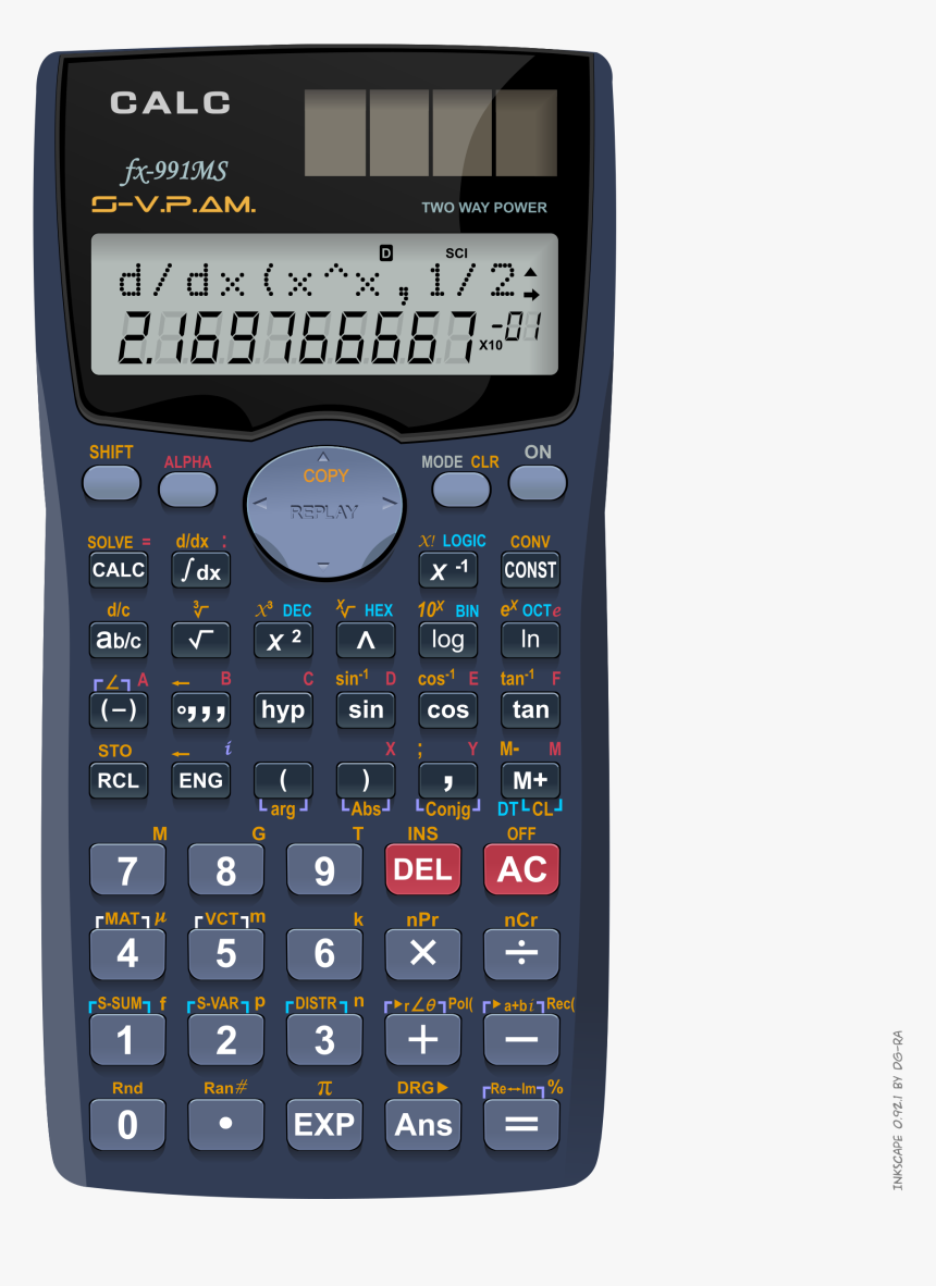Scientific Solar Calculator Calc Fx-991ms Clip Arts - Calculator Clipart, HD Png Download