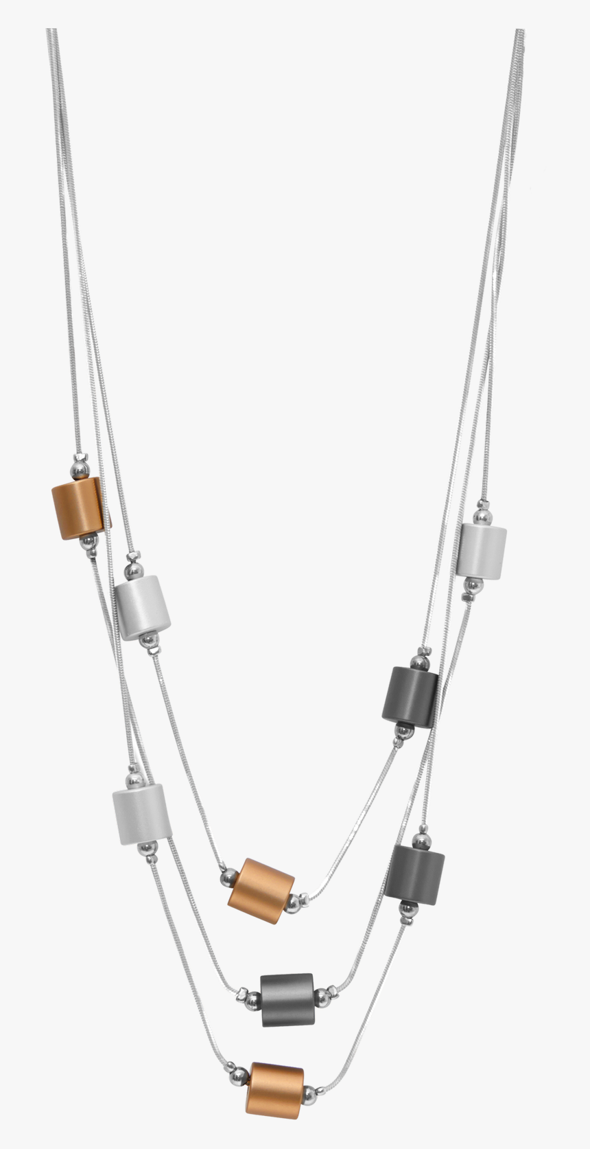 Thelma Triple Necklace With Rose Gold Plate - Necklace, HD Png Download