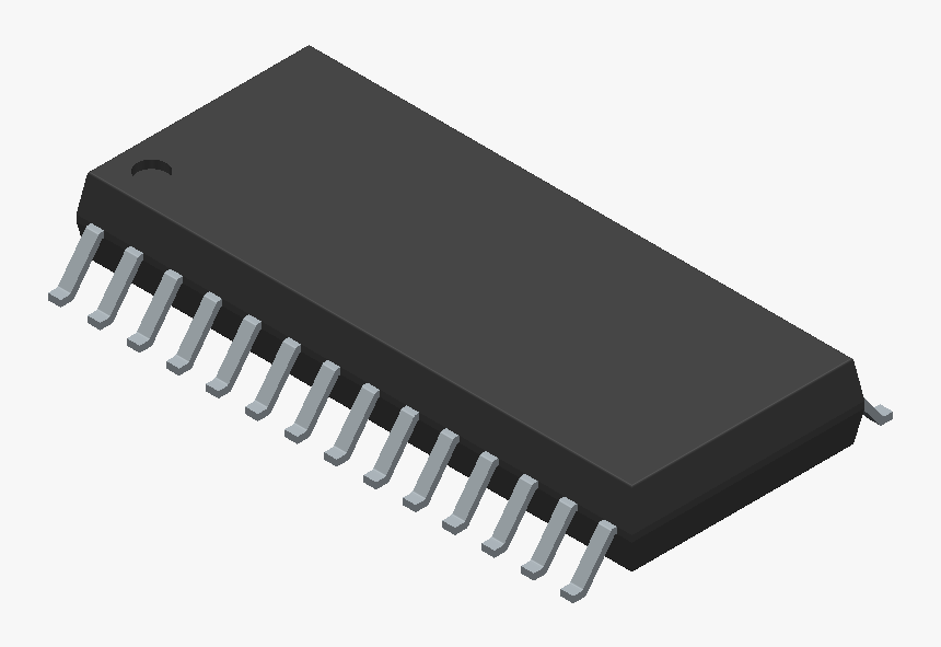 Dspic33fj64mc802-i/so - Microchip - 3d Model - Small - Small Outline Integrated Circuit, HD Png Download