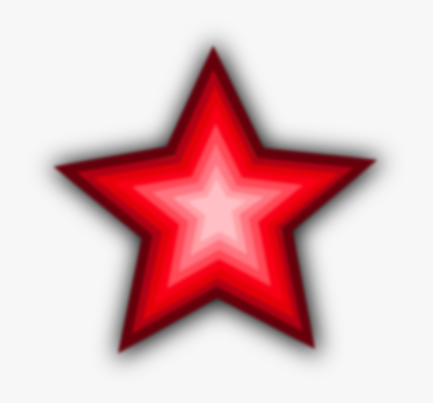 Stars, Red, Drop Shadow, Red And White, Gradient - Blue Stars, HD Png Download