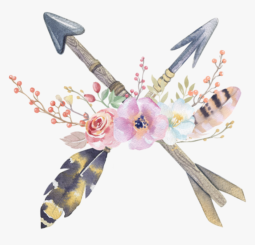 Transparent Feathered Arrow Png - Arrows With Feathers Clipart, Png Download