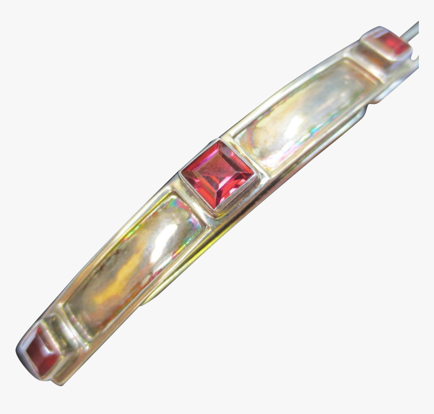 Vintage French Sterling Silver Garnet Arts And Crafts - Crystal, HD Png Download