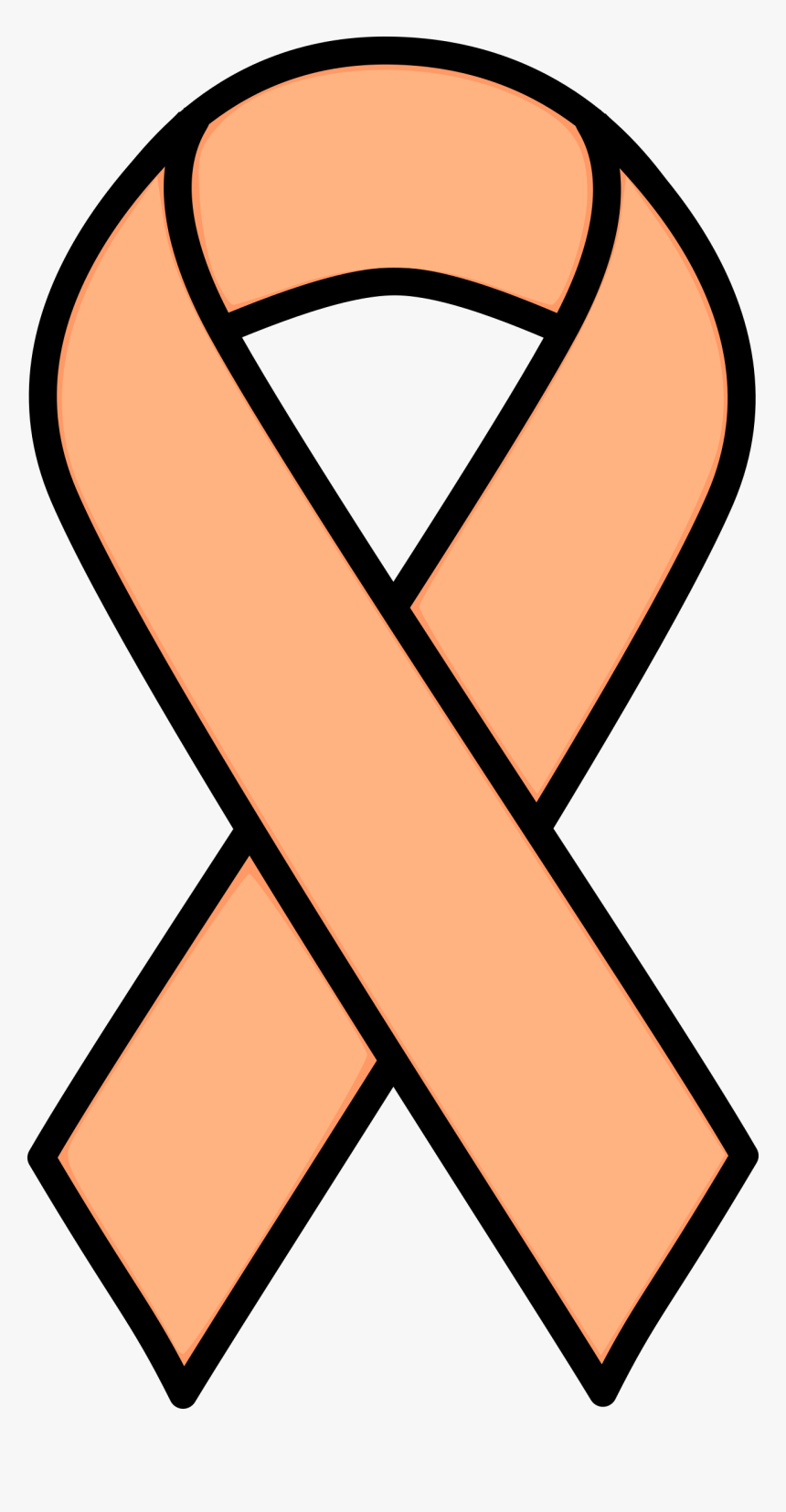 Peach Uterine Cancer Ribbon Clip Arts - Peach Uterine Cancer Ribbon, HD Png Download