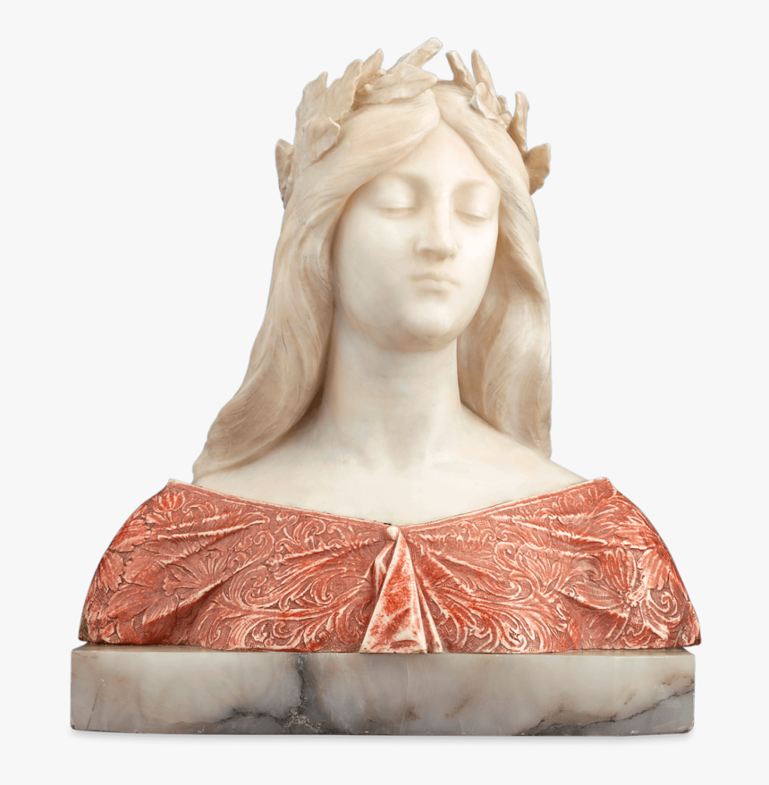This Art Nouveau Bust Of A Classical Maiden In Repose - Art Nouveau Maiden, HD Png Download
