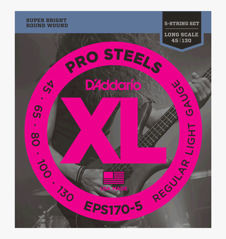 D Addario Eps170 5 Prosteels 5 String Bass Guitar Strings - D Addario Eps170 5, HD Png Download