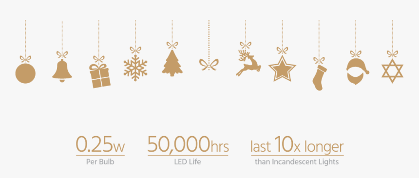 String Light Set - Christmas Vector Elements Png, Transparent Png