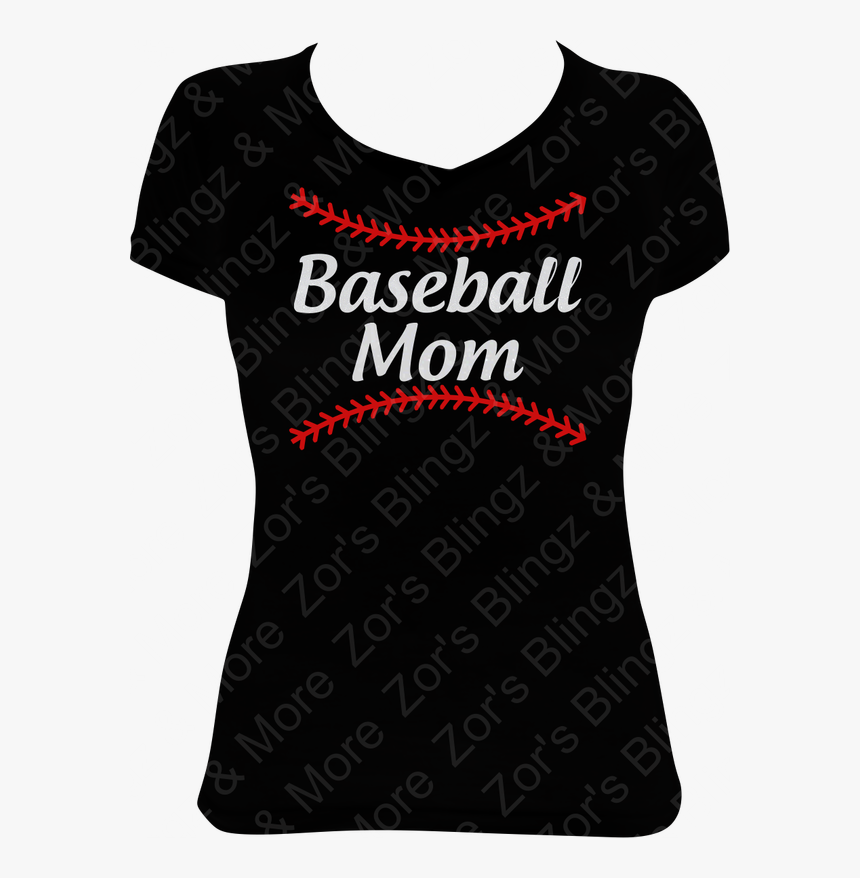 Baseball Mom Laces Vinyl Design T-shirt - Blouse, HD Png Download