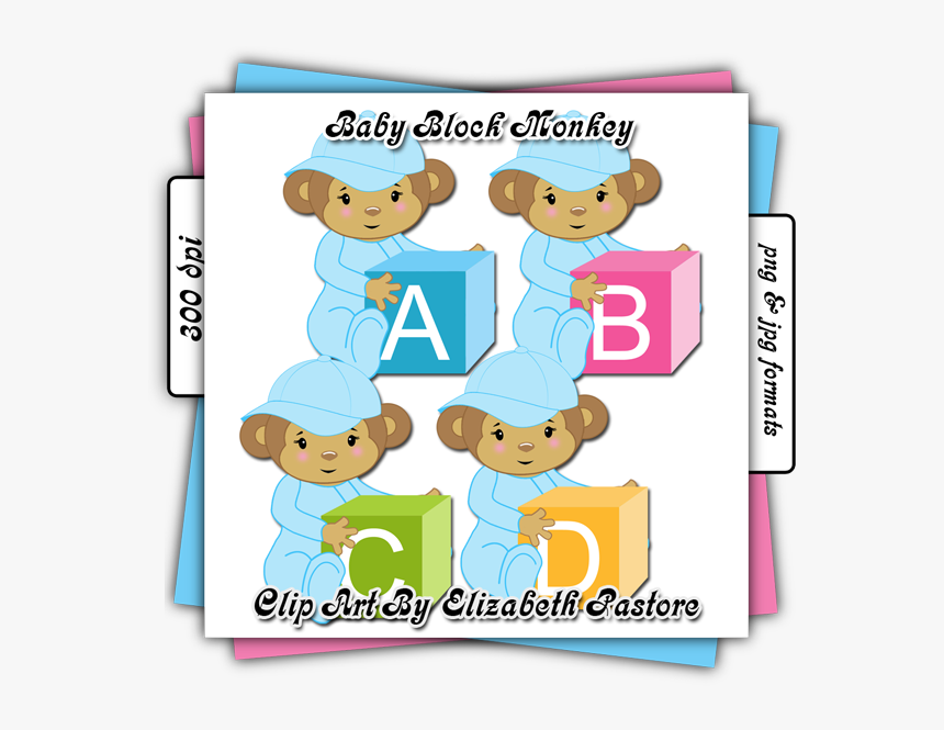 Cute Baby Monkey In Blue Clip Art Collection - Clip Art, HD Png Download