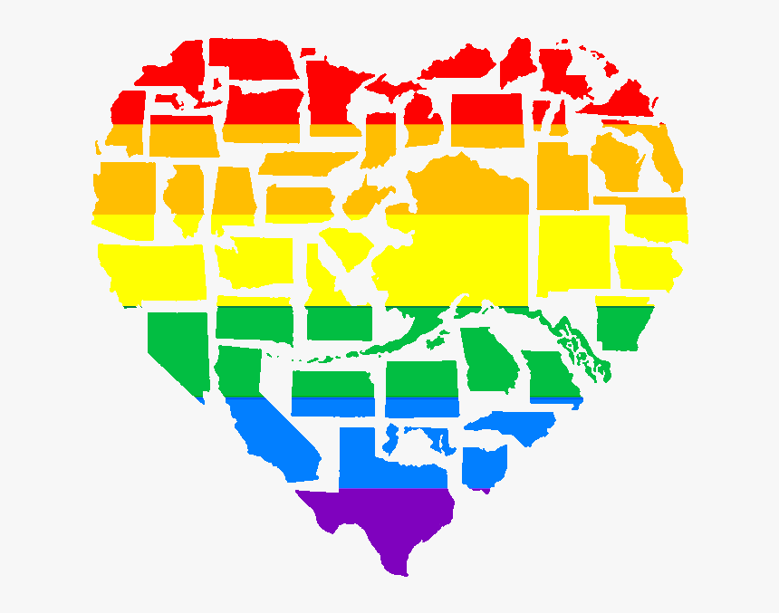 Lgbt Png - States In Heart Shape, Transparent Png