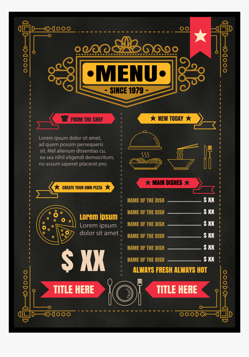 Brochure Vector Food - Restaurant Chef Png Vector, Transparent Png