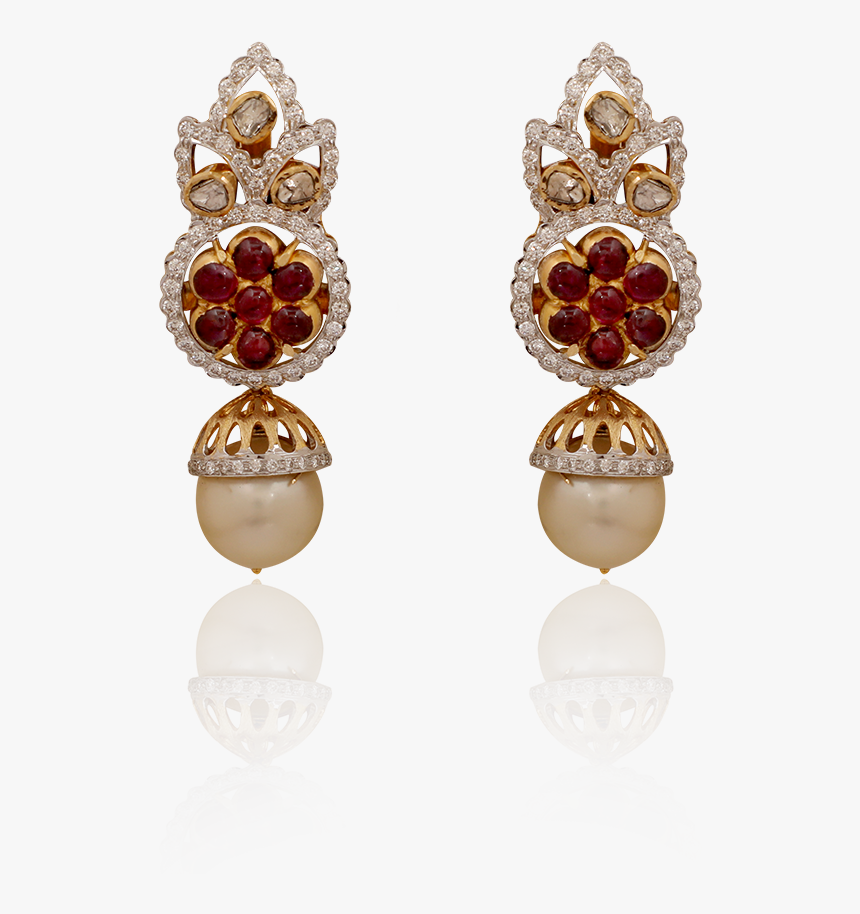 Glamorous Antique Ruby Pearl Earring, HD Png Download
