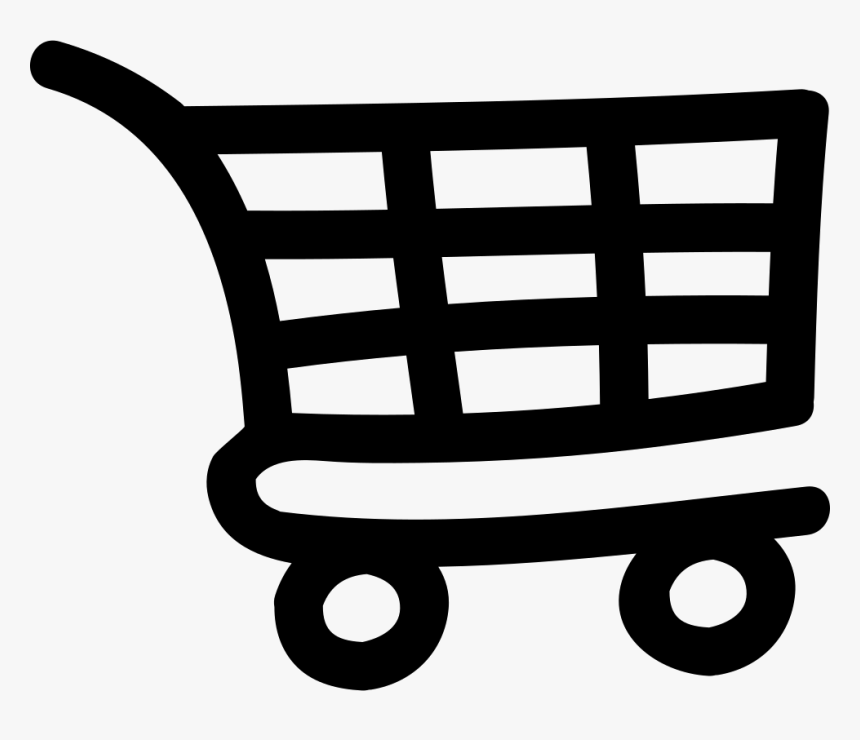 Shopping Cart Hand Drawn Tool - Small Shopping Cart Icon, HD Png Download