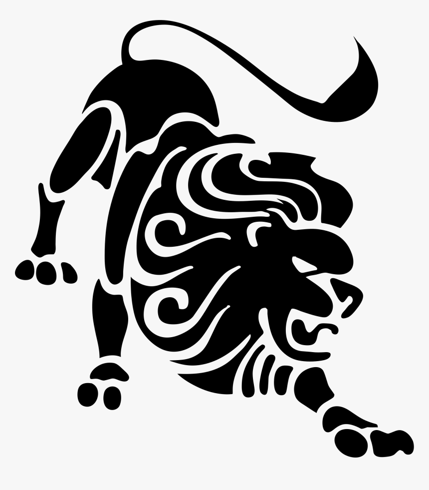 Stylized Lion Silhouette - Leo Zodiac Png, Transparent Png