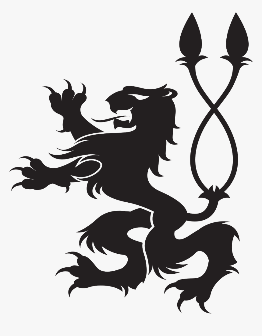 Lion Heraldic Animal Double Tail Free Picture - Lion Coat Of Arms Transparent, HD Png Download