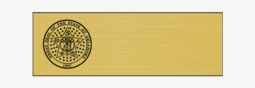 Brushed Gold Name Badge With The Oklahoma State Seal - Circle, HD Png Download