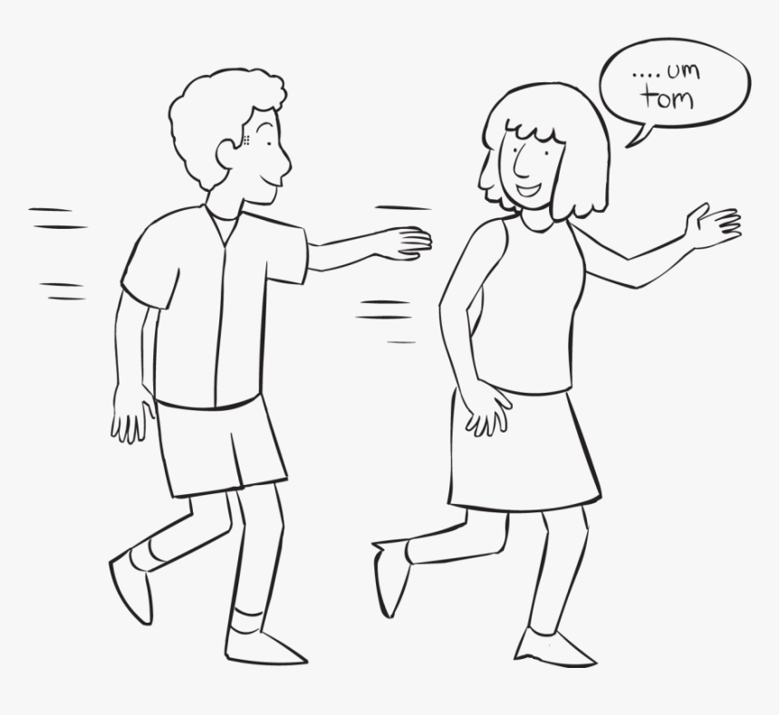 Man Tagging A Woman In Game Of Name Tag - Line Art, HD Png Download
