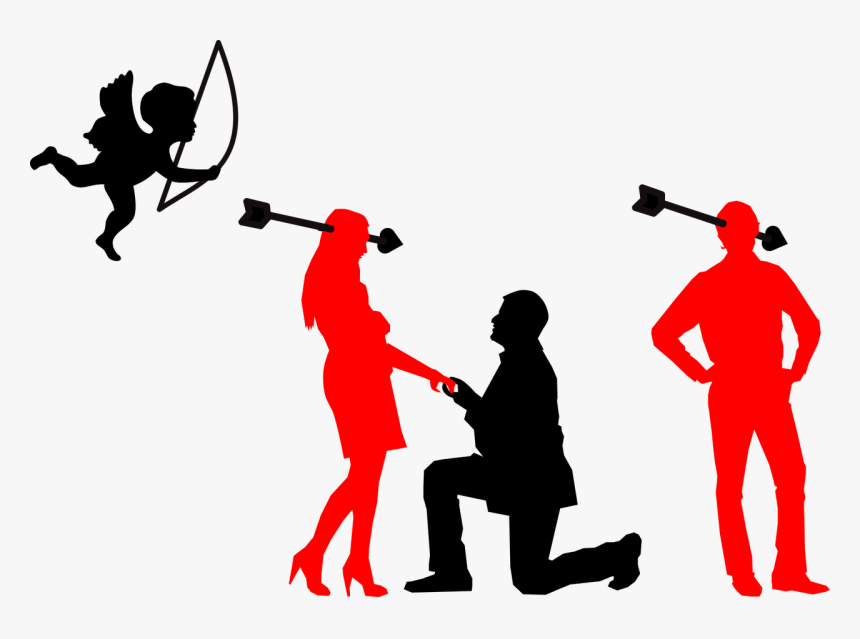 Marriage Proposal Silhouette Man Clip Art - Man On One Knee Silhouette, HD Png Download