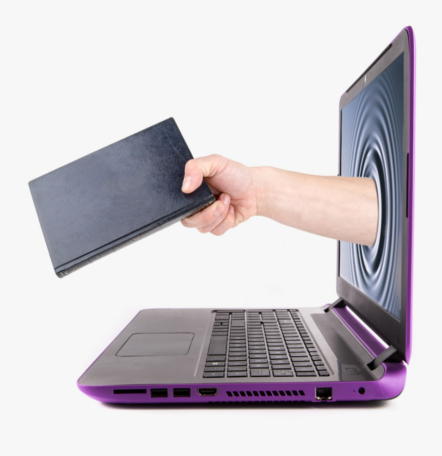 Hand Holding A Book Reaching Out Through A Computer - Artificial Intelligence Applications In Computer Science, HD Png Download