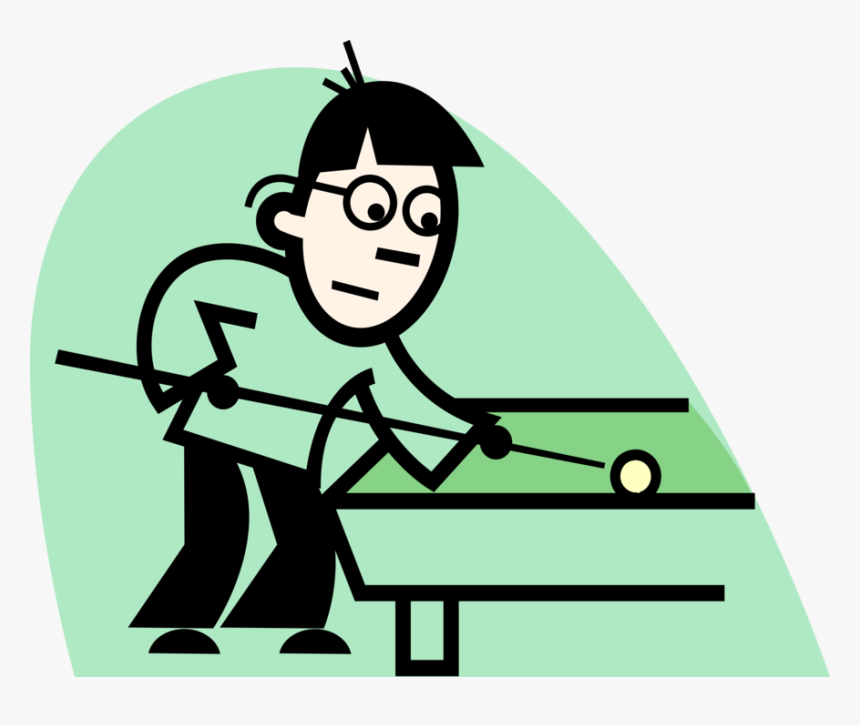 Vector Illustration Of Sport Of Billiards Pool Player - Kid Speaking, HD Png Download