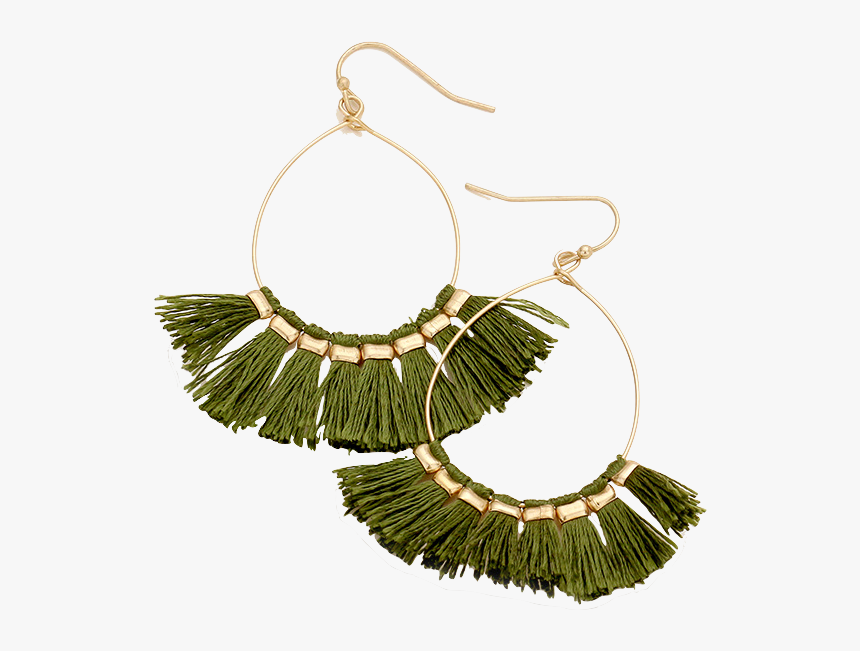 Lightweight Fan Tassel Gold Hoop Earrings - Earrings, HD Png Download