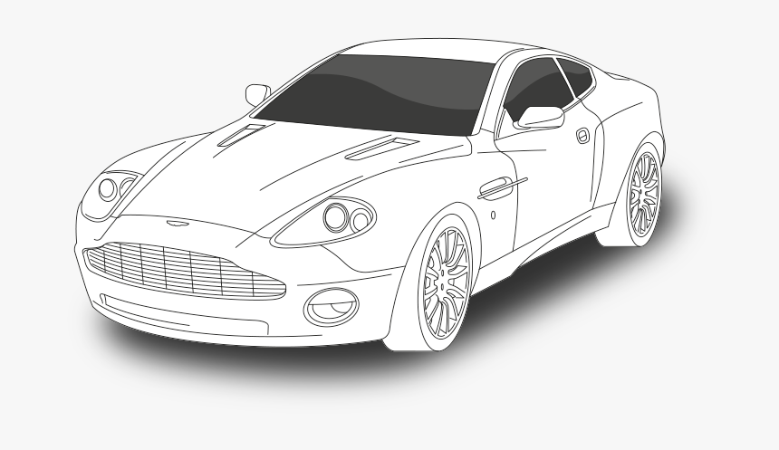 Aston Martin Transparent Car Drawing, HD Png Download