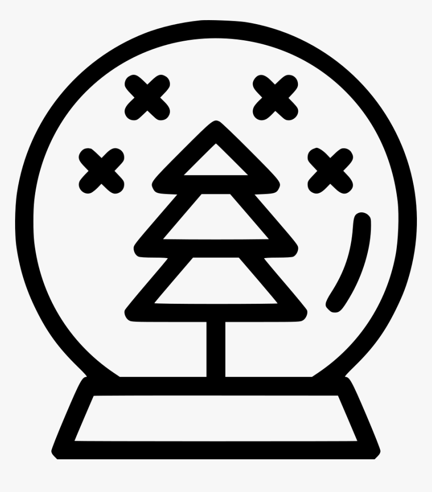 Crystal Ball Gift Snow Tree - Transparent Christmas Icon Png, Png Download