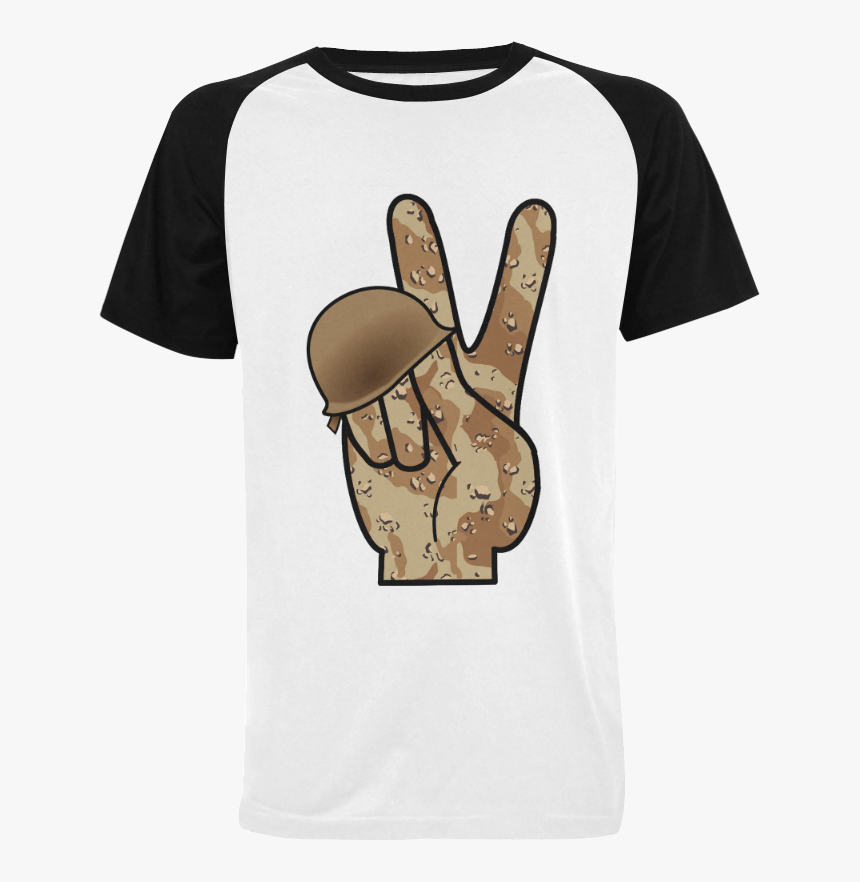 Desert Camouflage Peace Sign Men S Raglan T-shirt - Active Shirt, HD Png Download