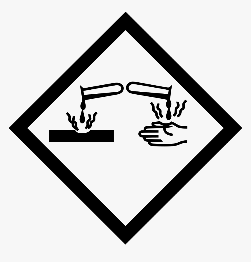 Hazard Warning Label Corrosive, HD Png Download